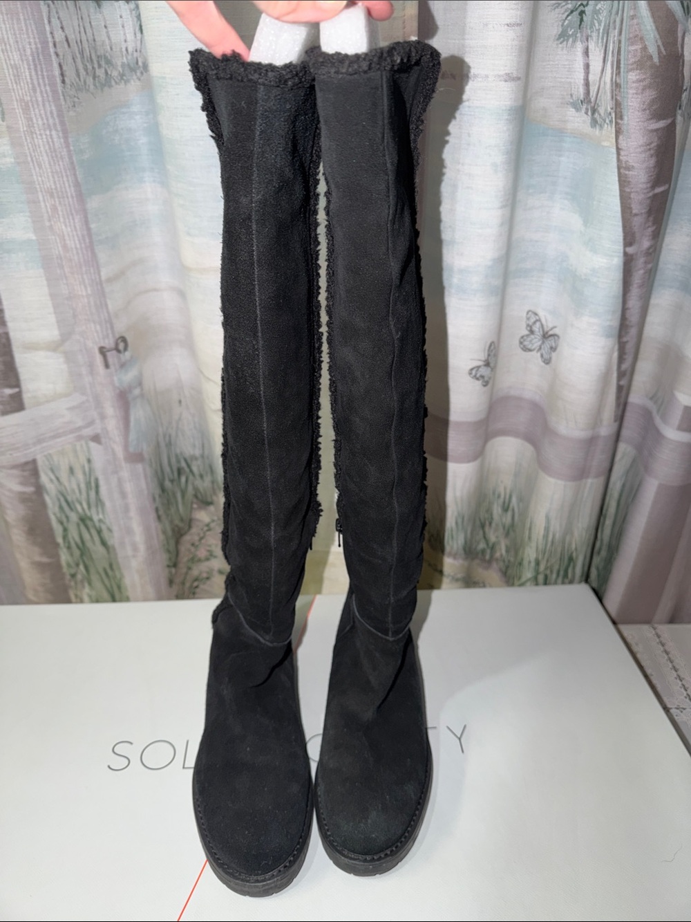 Sole Society Black Suede Over-the-Knee Boot - Picture 2 of 8